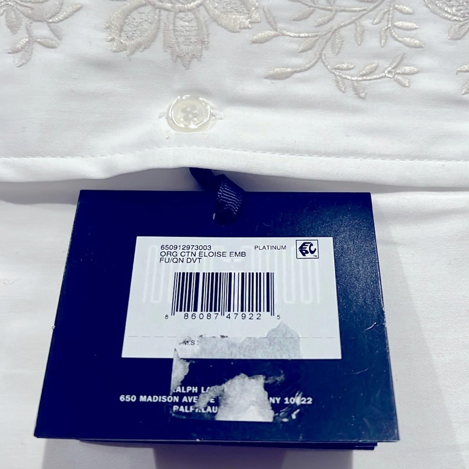 Ralph Lauren Eloise Embroidery Organic Cotton Duvet in Platinum Full/Queen $650