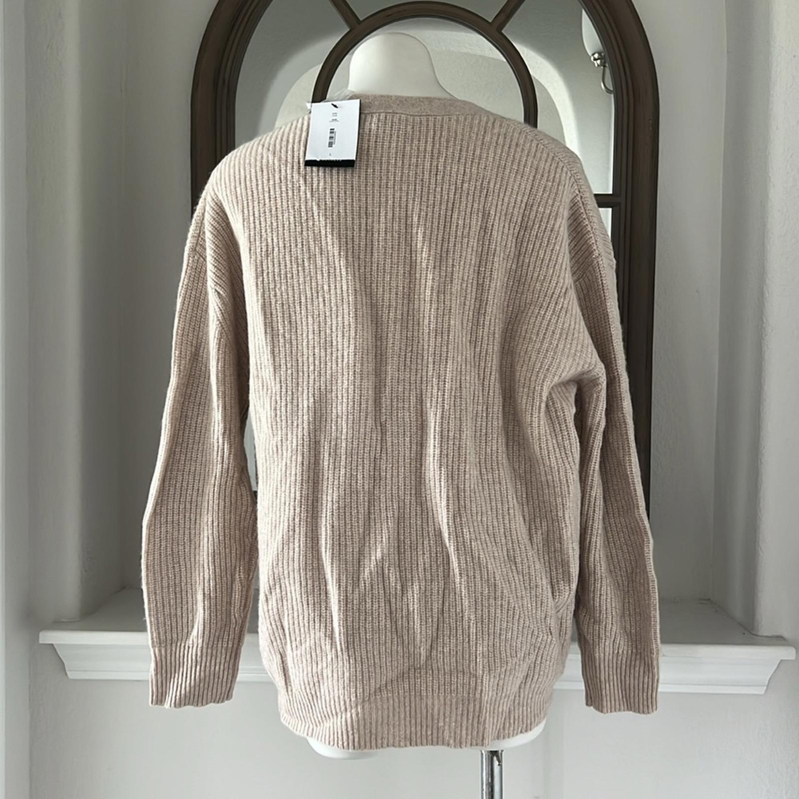 C by Bloomingdale's Cashmere Ribbed Oversized Cashmere Cardigan Size L NEW