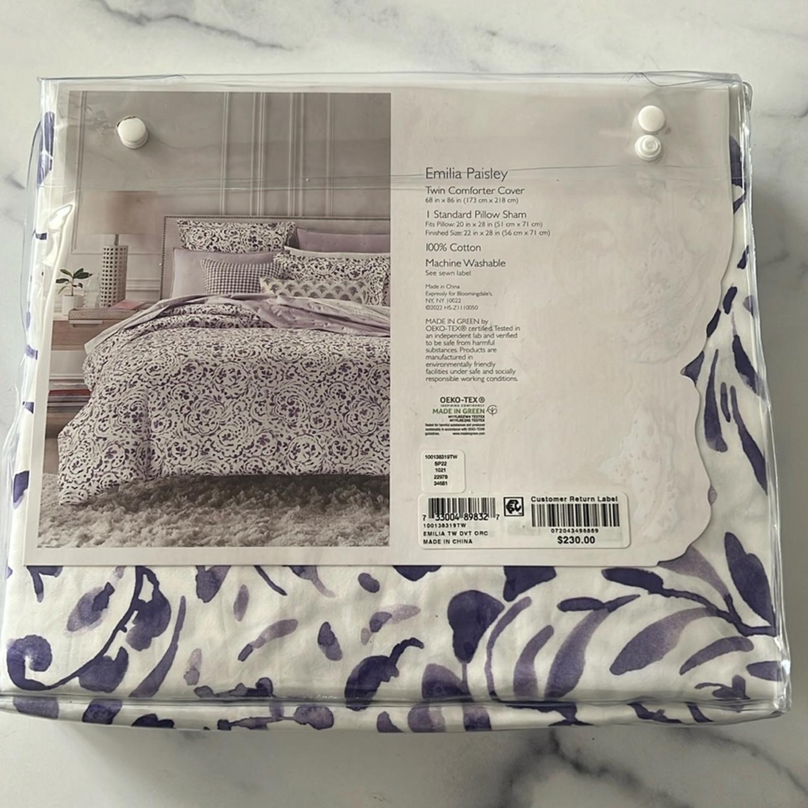 SKY Emilia Paisley 2-Piece Twin Comforter Cover & Standard Pillow Sham, NWT $230