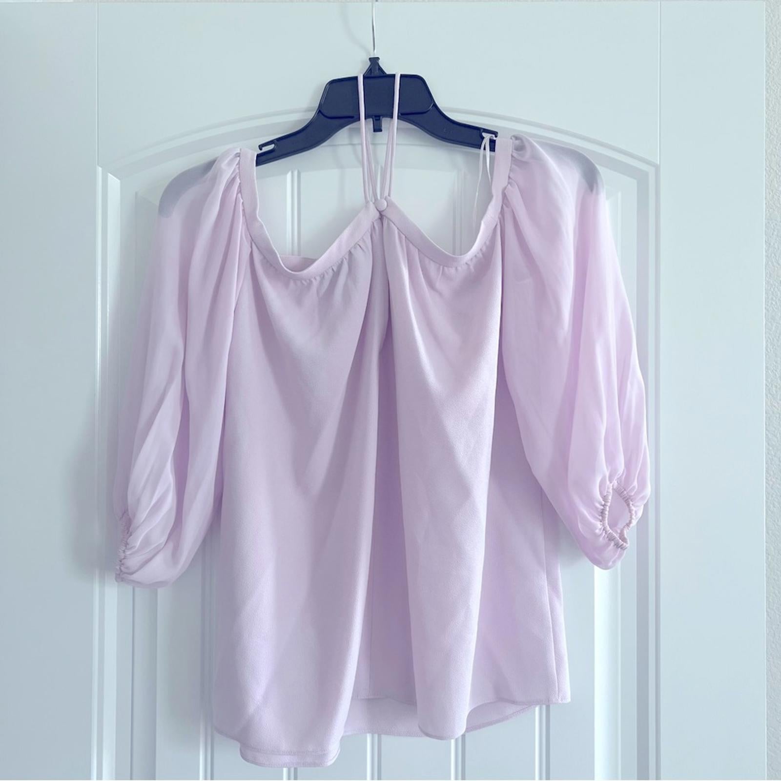1.State Lavender Off-the-Shoulder Halter Neck Blouse Size XXS New w/o Tag $79.00