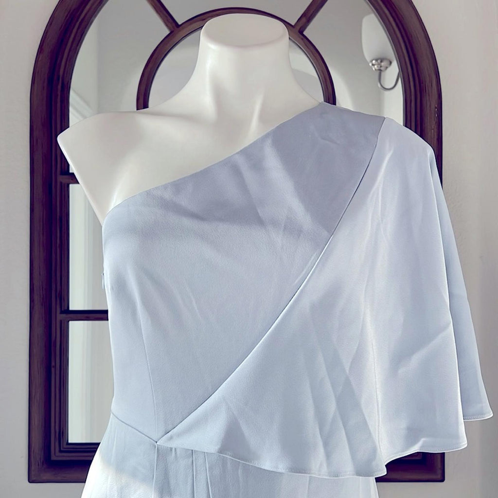 Aidan Mattox Draped One Shoulder Gown in Light Blue New w/Tag $365