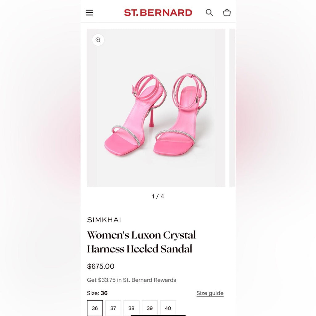 Jonathan Simkhai Luxon Crystal Harness Sandals in Pink, Size EU41 Retail $675