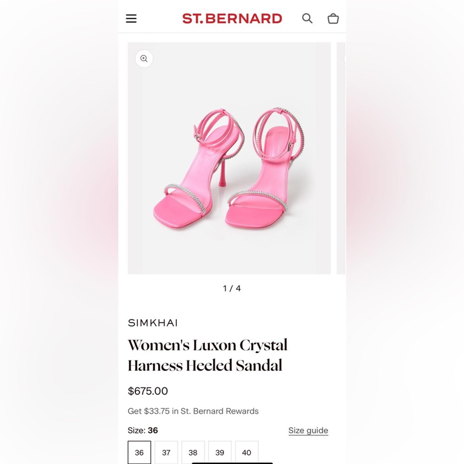 Jonathan Simkhai Luxon Crystal Harness Sandals in Pink, Size EU41 Retail $675