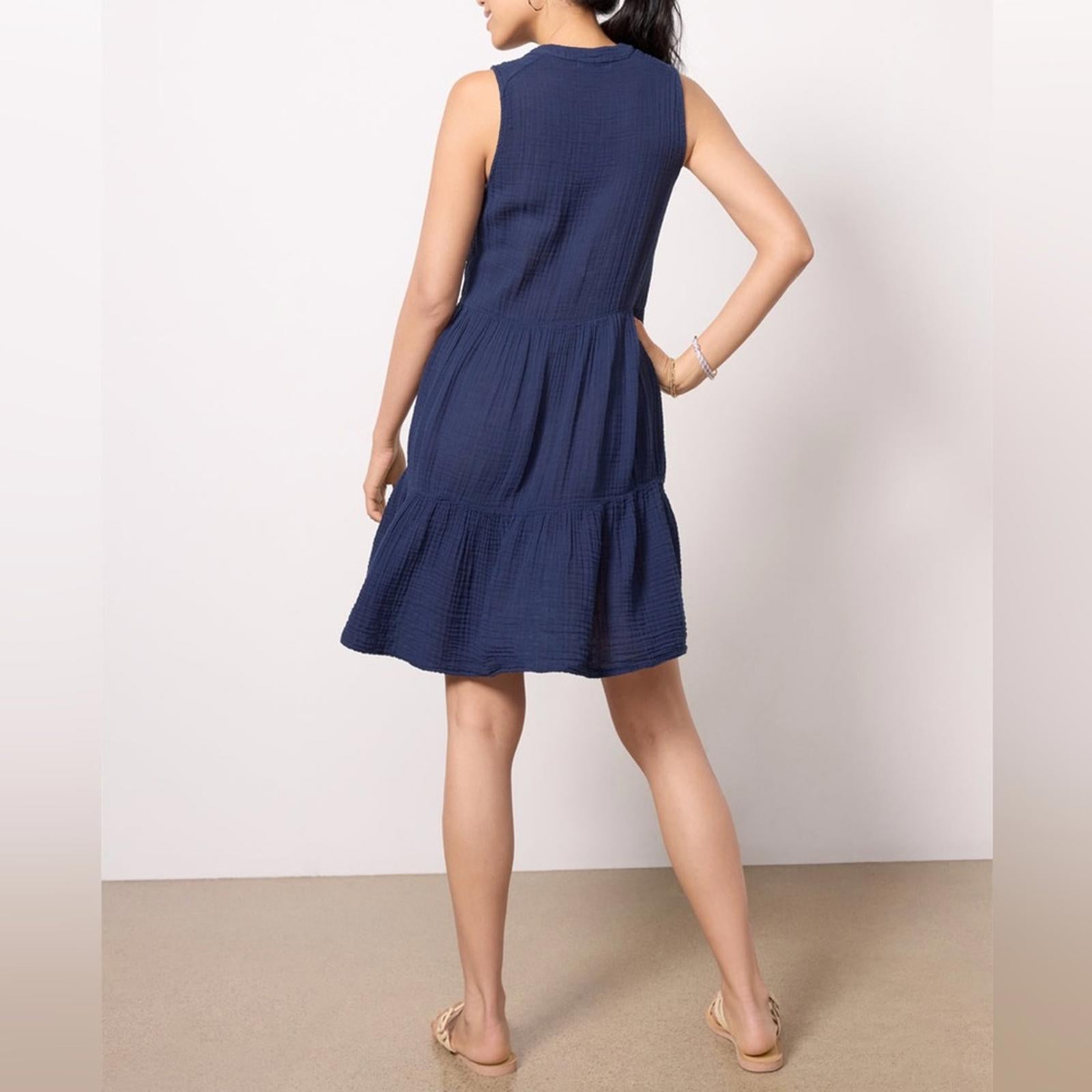 Michael Stars Daisy Above Knee Babydoll Dress in Nocturnal/Navy, Size L, NEW