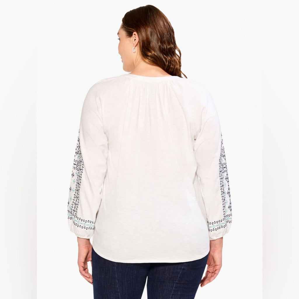 NIC+ZOE Plus Cotton Embroidered Solstice Tunic Top, Size 3X New w/Tag