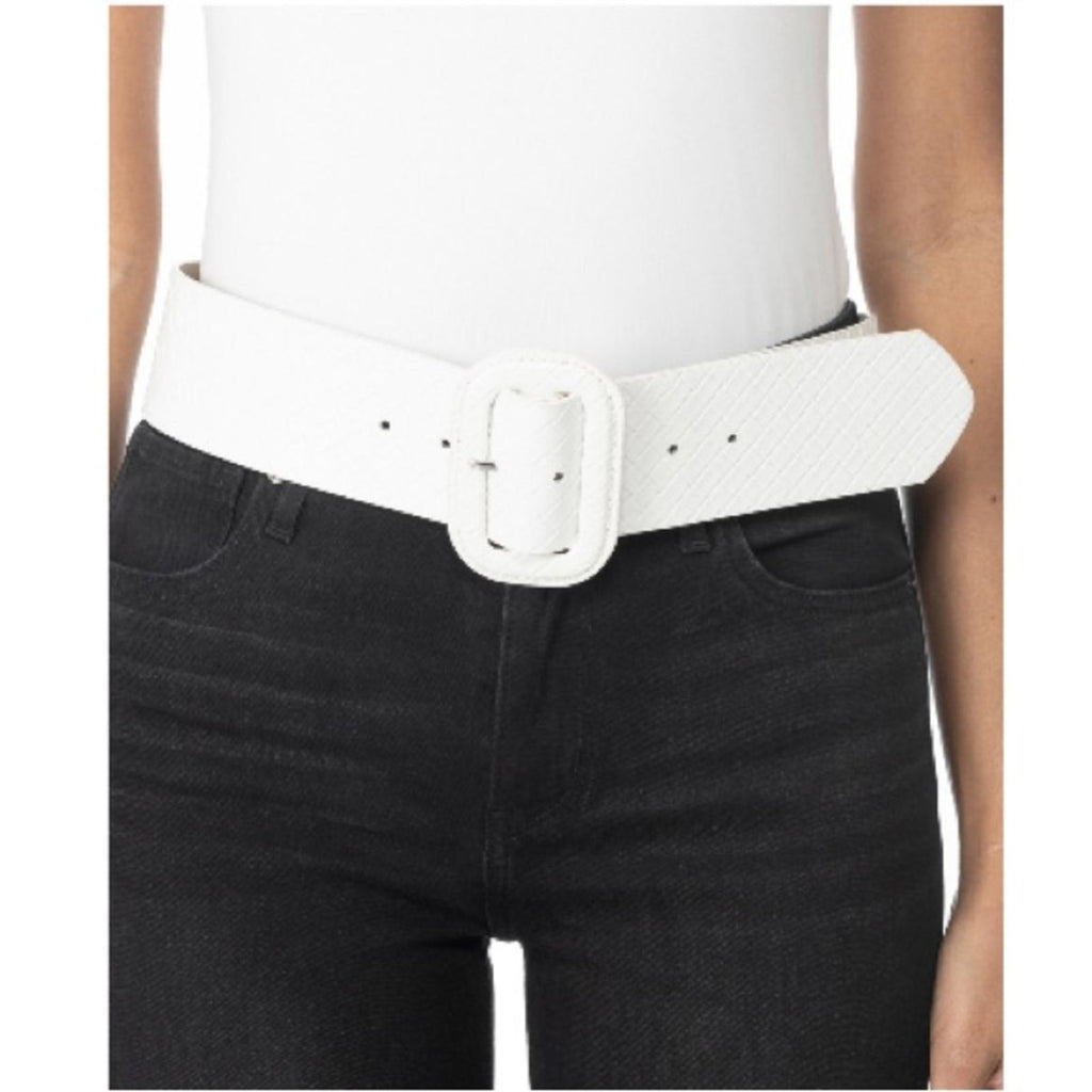 NWT INC Woven Stretch Belt in White, New with Tag, Retail $44.50