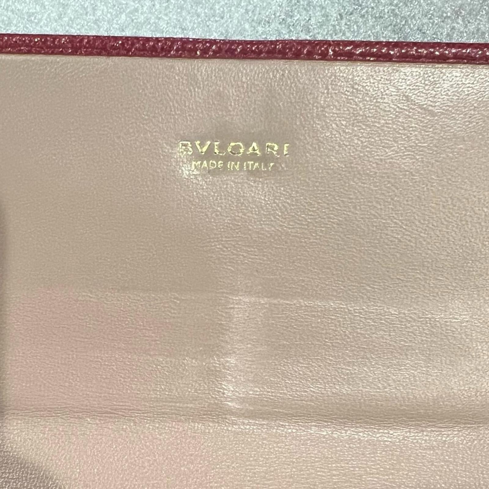 BVLGARI (Made in Italy) Long Leather Wallet in Red, Excellent Condition