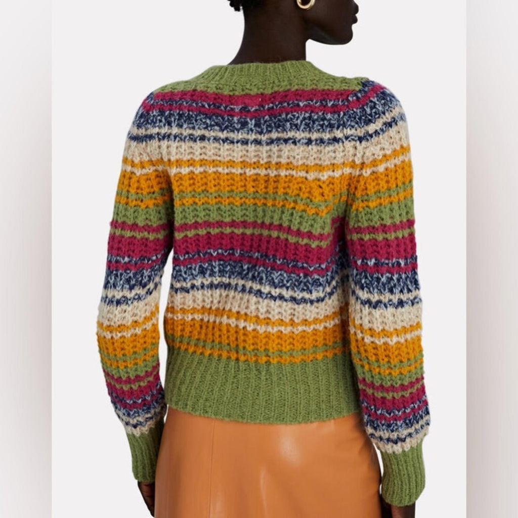 NEW MOTHER The Inset Puff Sleeve Jumper Sweater, Size L New w/Tag Retail $325