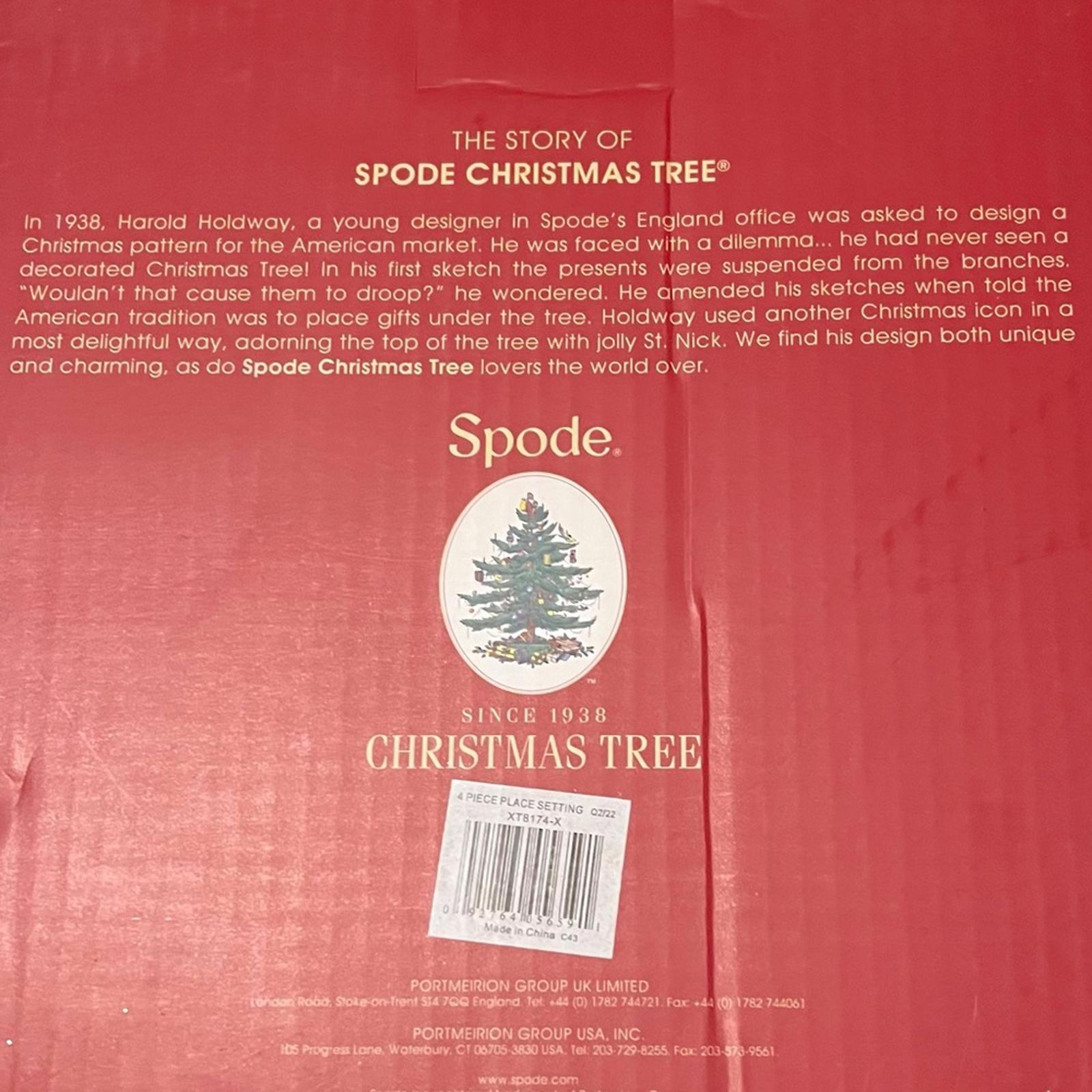 Spode Christmas Tree Dinnerware 4-Piece Plate Setting NEW in Box