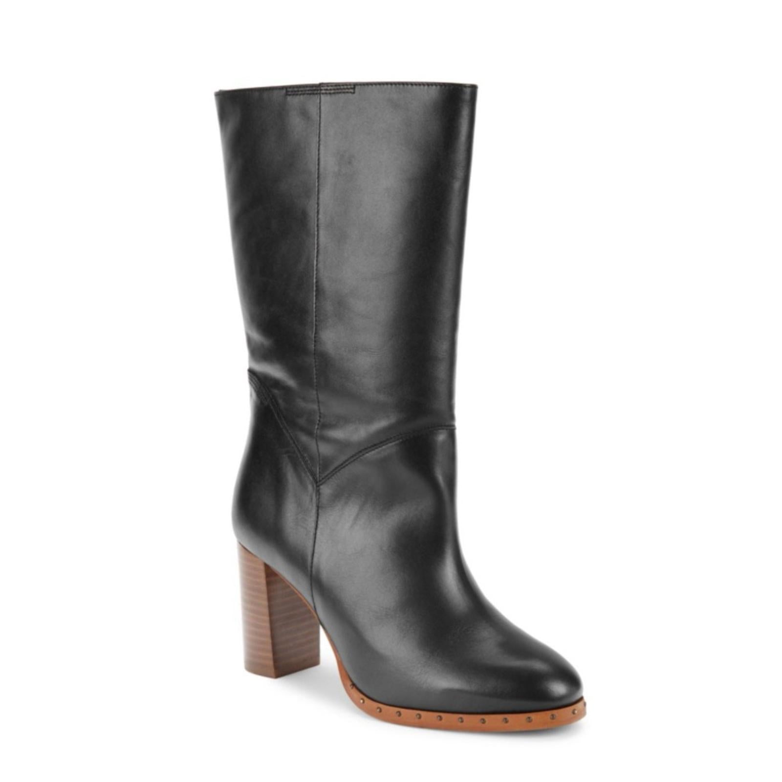 All Saints Mille Block Heel Boots in Black, Size EU 37 | US 7 New w/o Box
