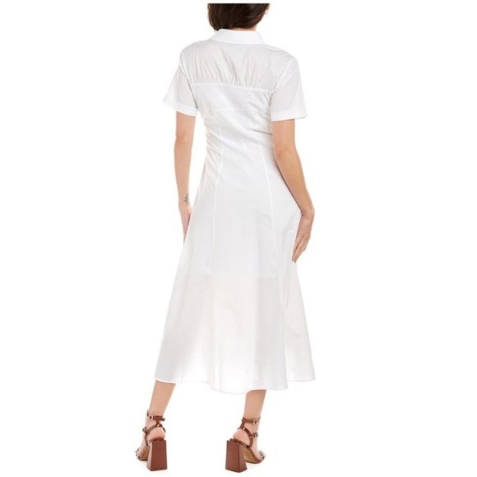 Nicholas Tenley Shirtdress Dress in White, NEW, Size 8, Retail $395