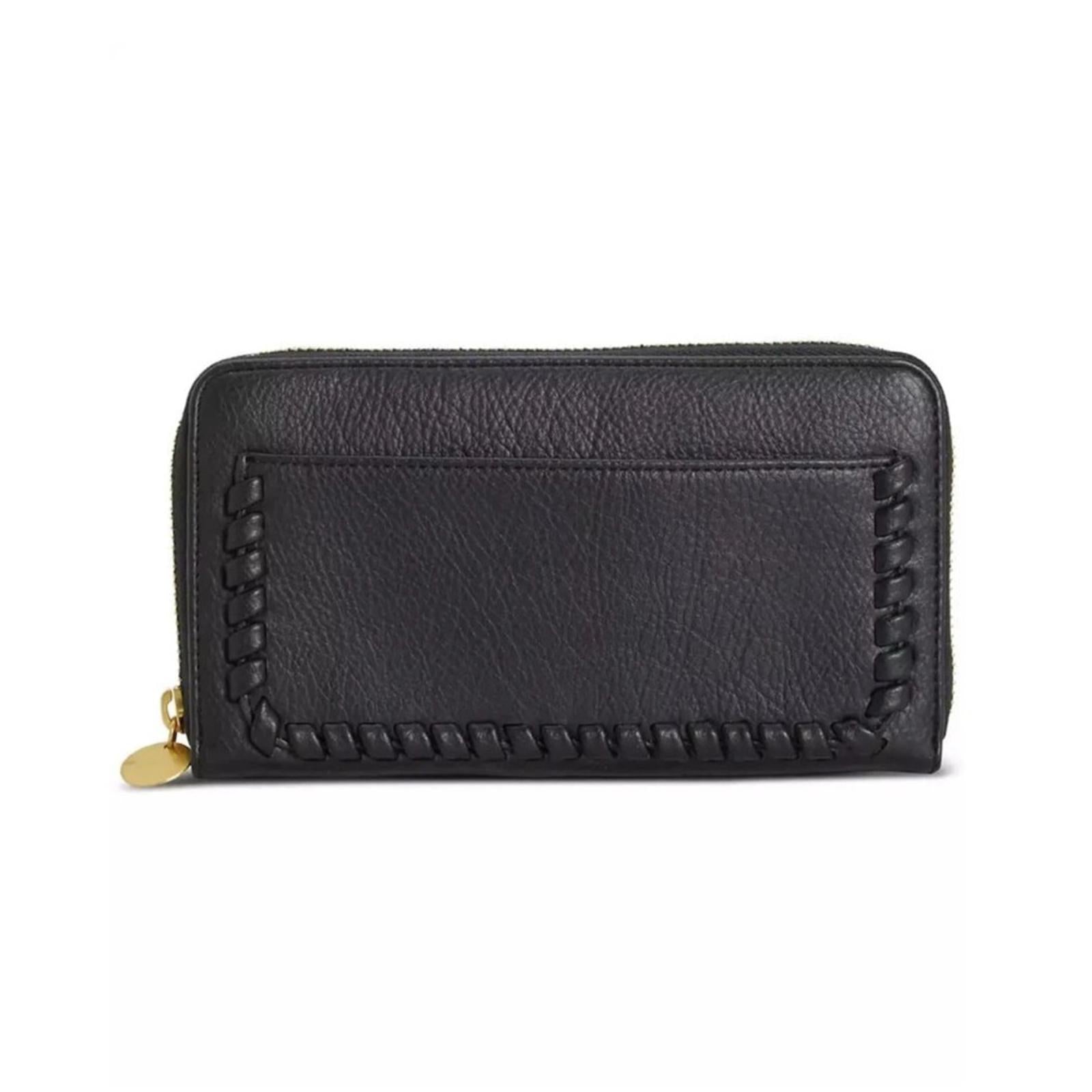 Style & Co BLACK Whip-Stitch Zip Wallet, New w/Tag
