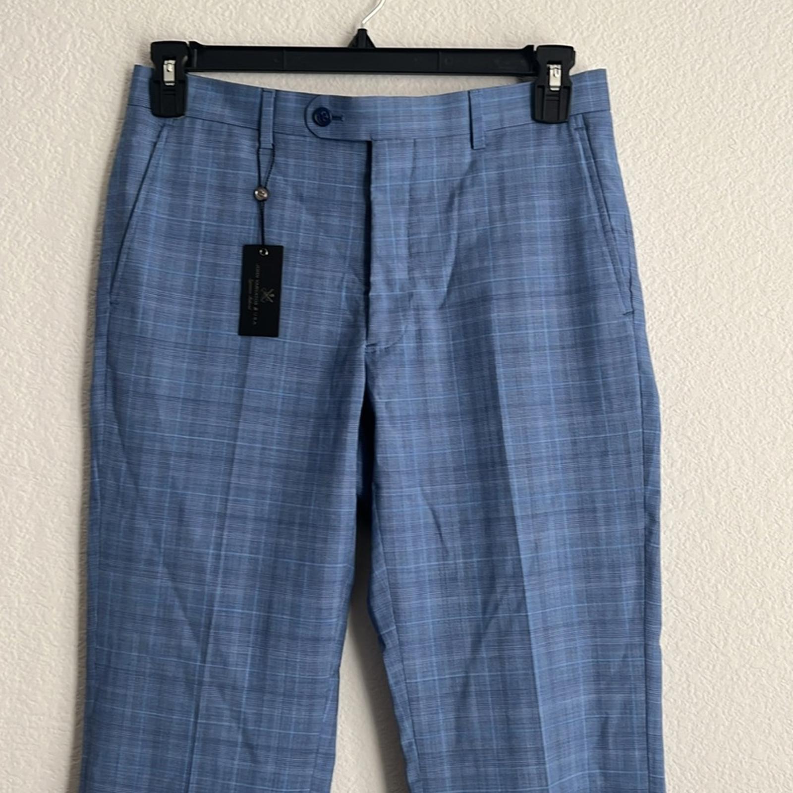 John Varvatos Tonal Plaid Slim Fit Suit Pants 100% Wool, Size 30 NEW w/Tag $228