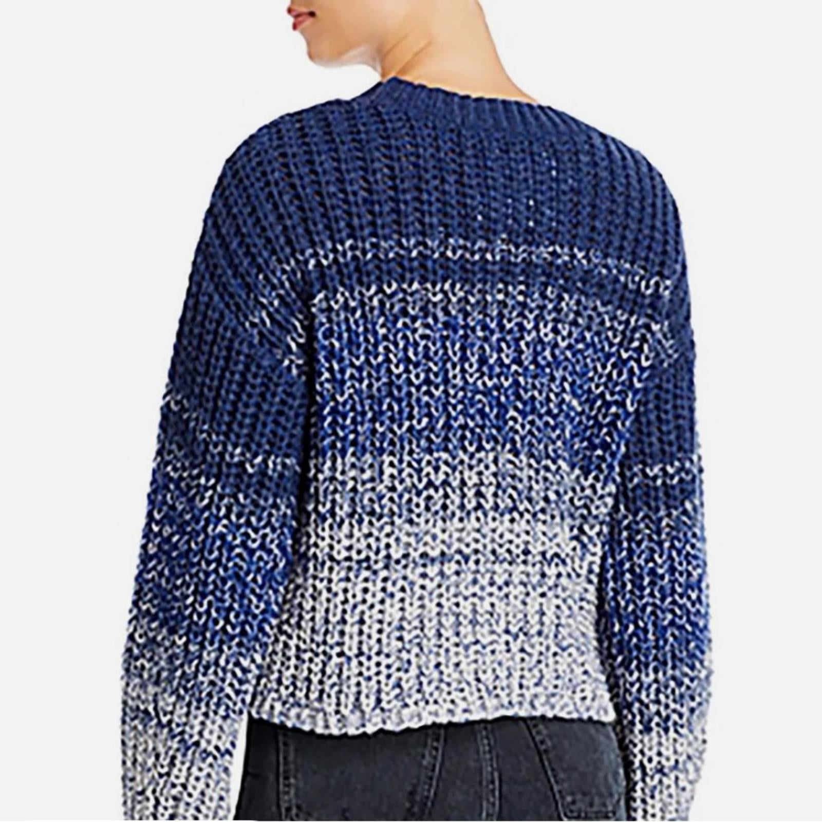 525 Ombré Crewneck Sweater in Dark Blue Multi, Size L, New w/Tag