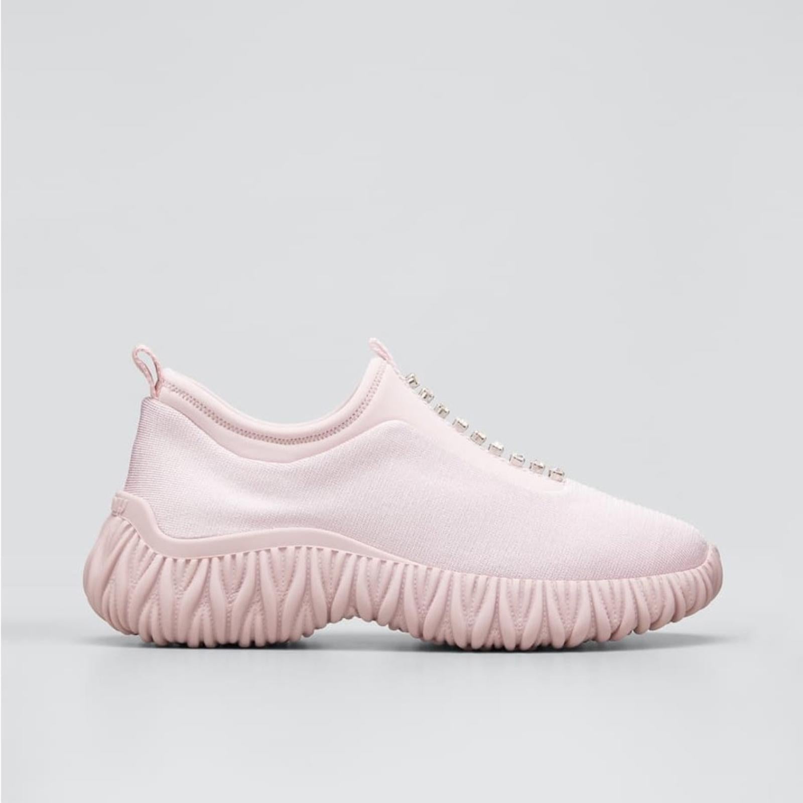 Miu Miu Crystal-Embellished Low Top Sneakers, Size 39.5 New in Box SOLD OUT!