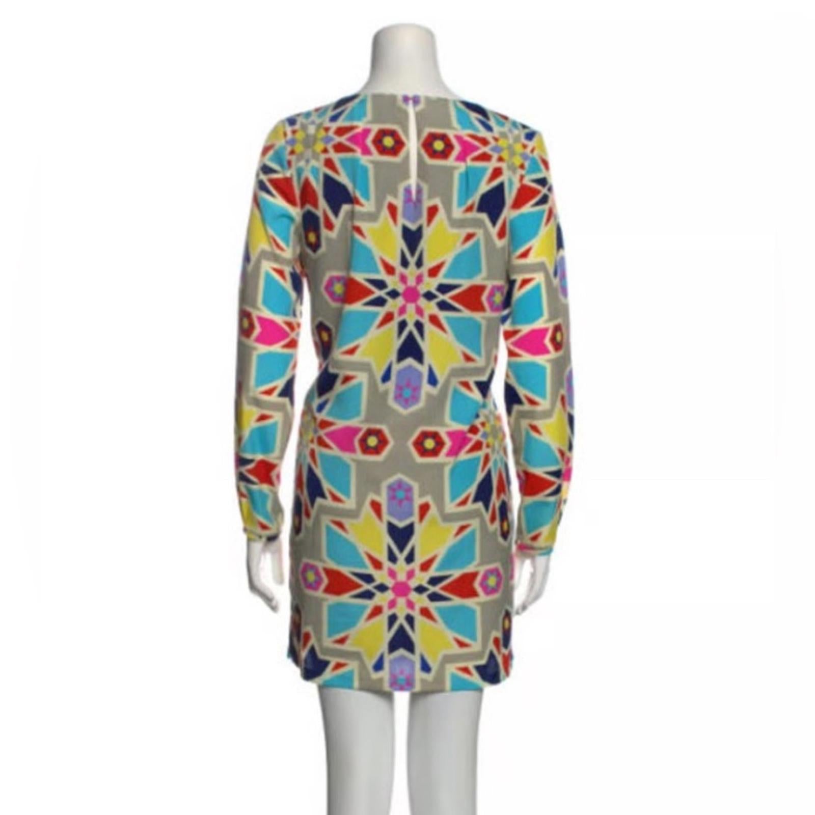 NWT Mara Hoffman Compass Long Sleeve Geometric Print Dress Size L New w/Tag $264