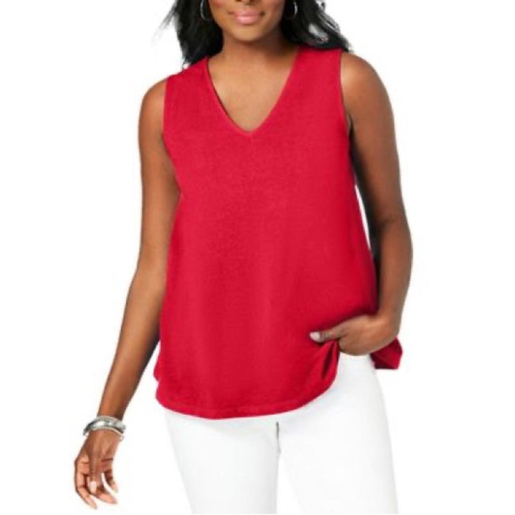 New IMAN Sleeveless Tiered Blouse in Red, Size S New w/Tag in Packaging