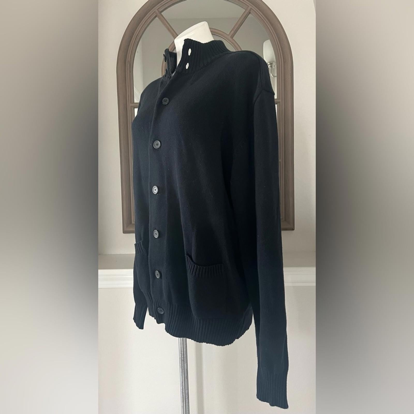 Oscar De La Renta Button Front Cardigan with Pockets, Black, Men’s Size XXL