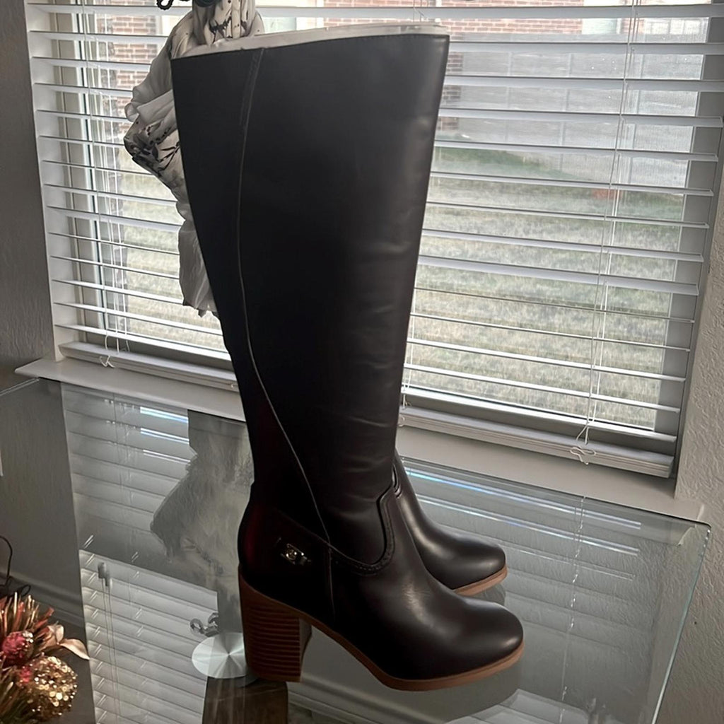Giani Bernini Odettee Memory Foam Block Heel Knee High Riding Boots, Size 5 NEW