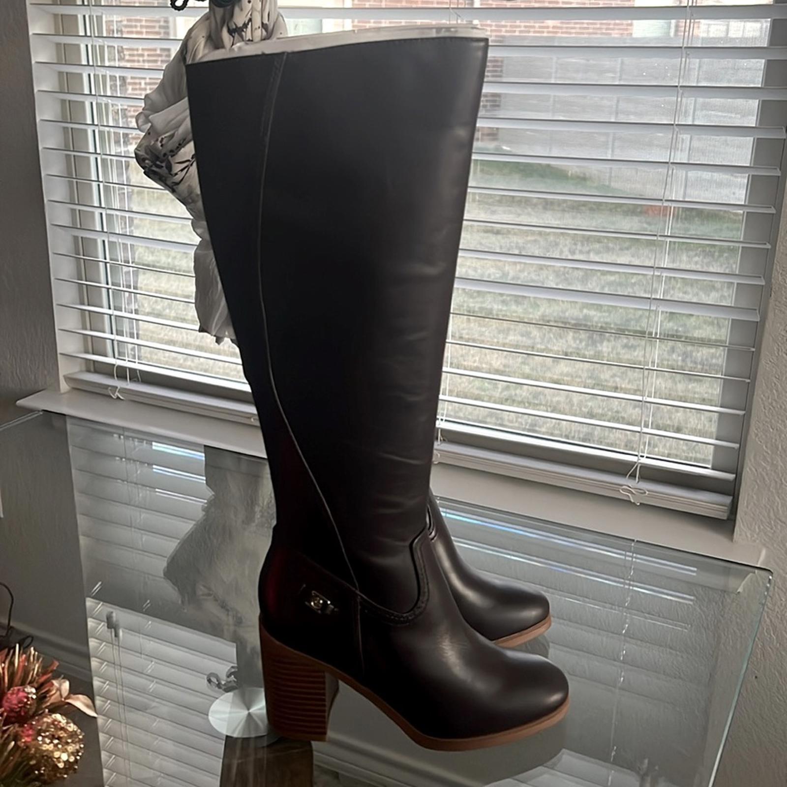 Giani Bernini Odettee Memory Foam Block Heel Knee High Riding Boots, Size 5 NEW