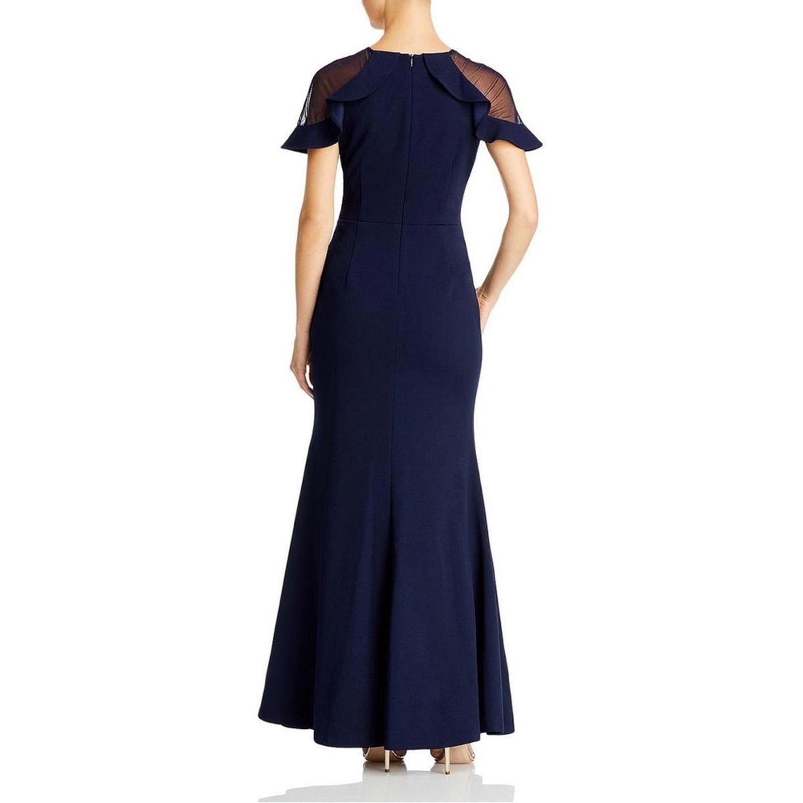 Eliza J. Mush Flutter Sleeve Maxi Dress in Navy, Size 6, NEW