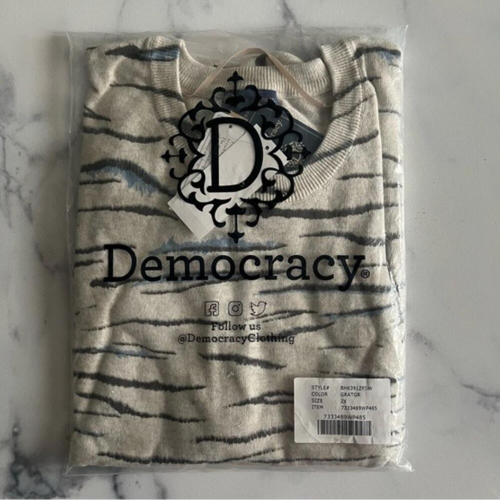 NEW Democracy Zebra Print Sweater w/Pockets, Plus Size 2X New w/Tag in Packaging