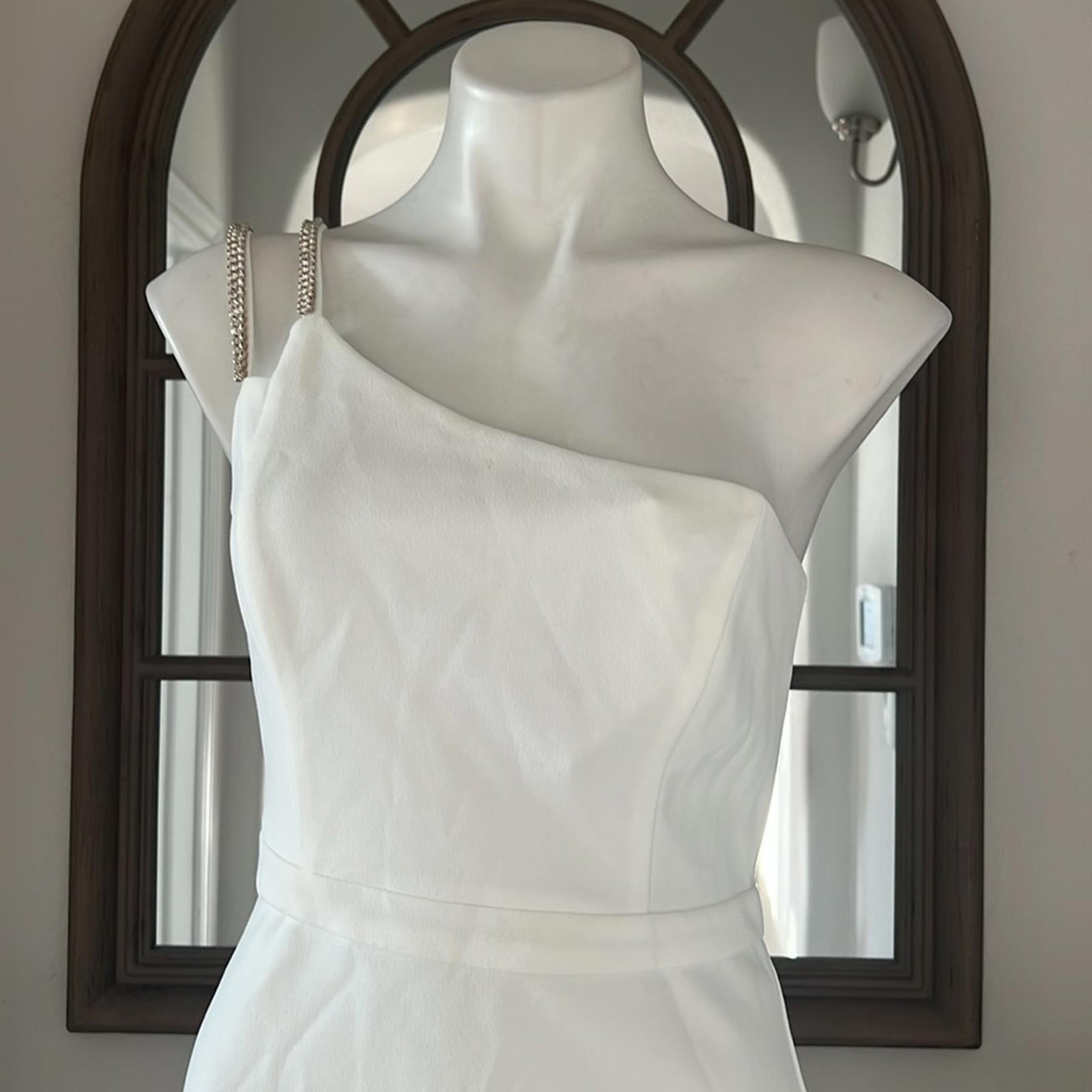 Bloomingdale’s Aqua Asymmetrical Scuba Double Strap Sheath Dress Size 8 NWT $228