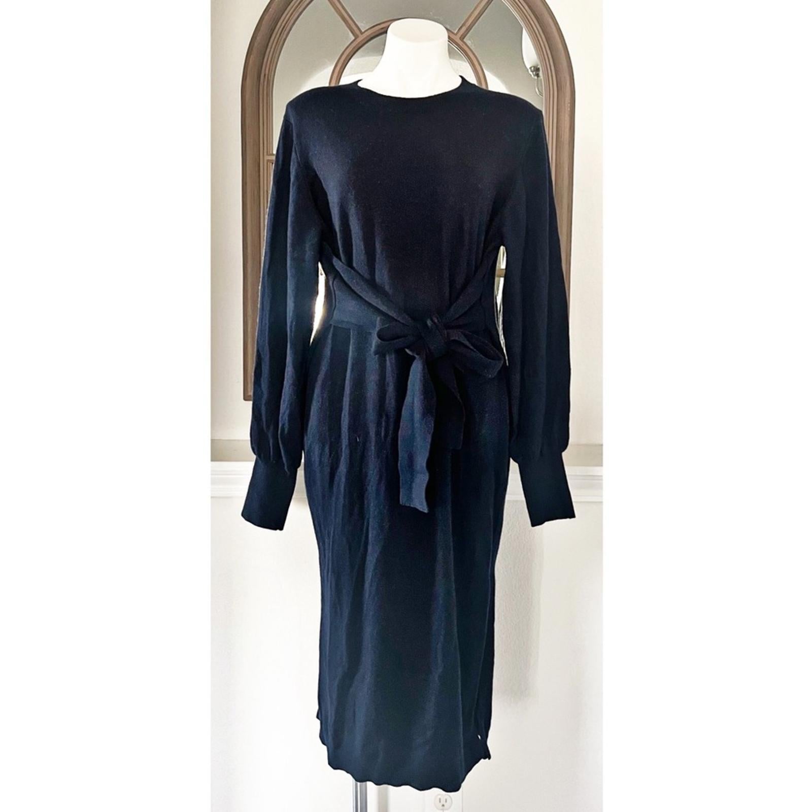Ted Baker Essya Cashmere-Blend Midi Sweaterdress in Navy, Size Ted 6 EXCELLENT