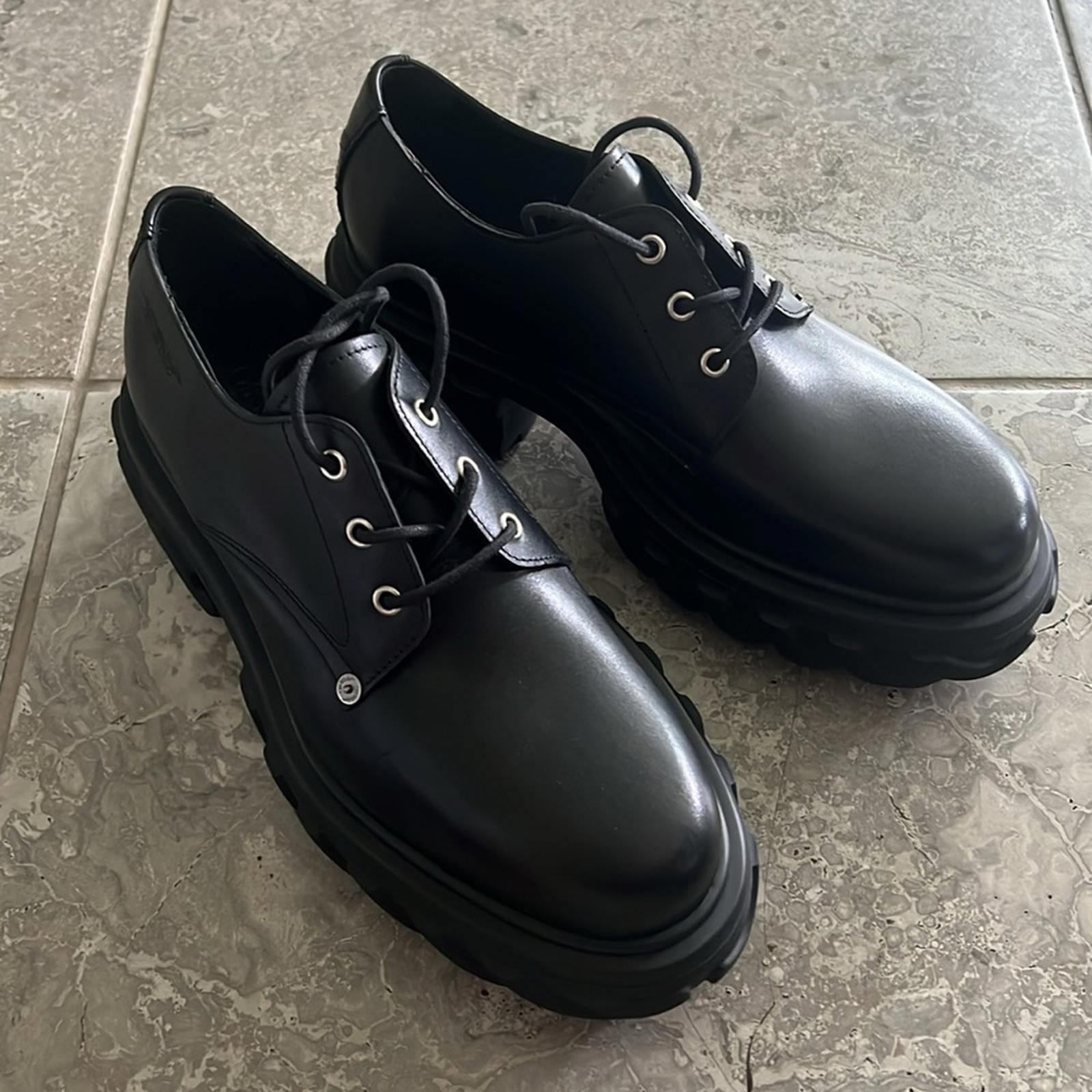 Off-White Men’s Exploration Derby Lug Sole Shoes in Black, NWT, Size 43