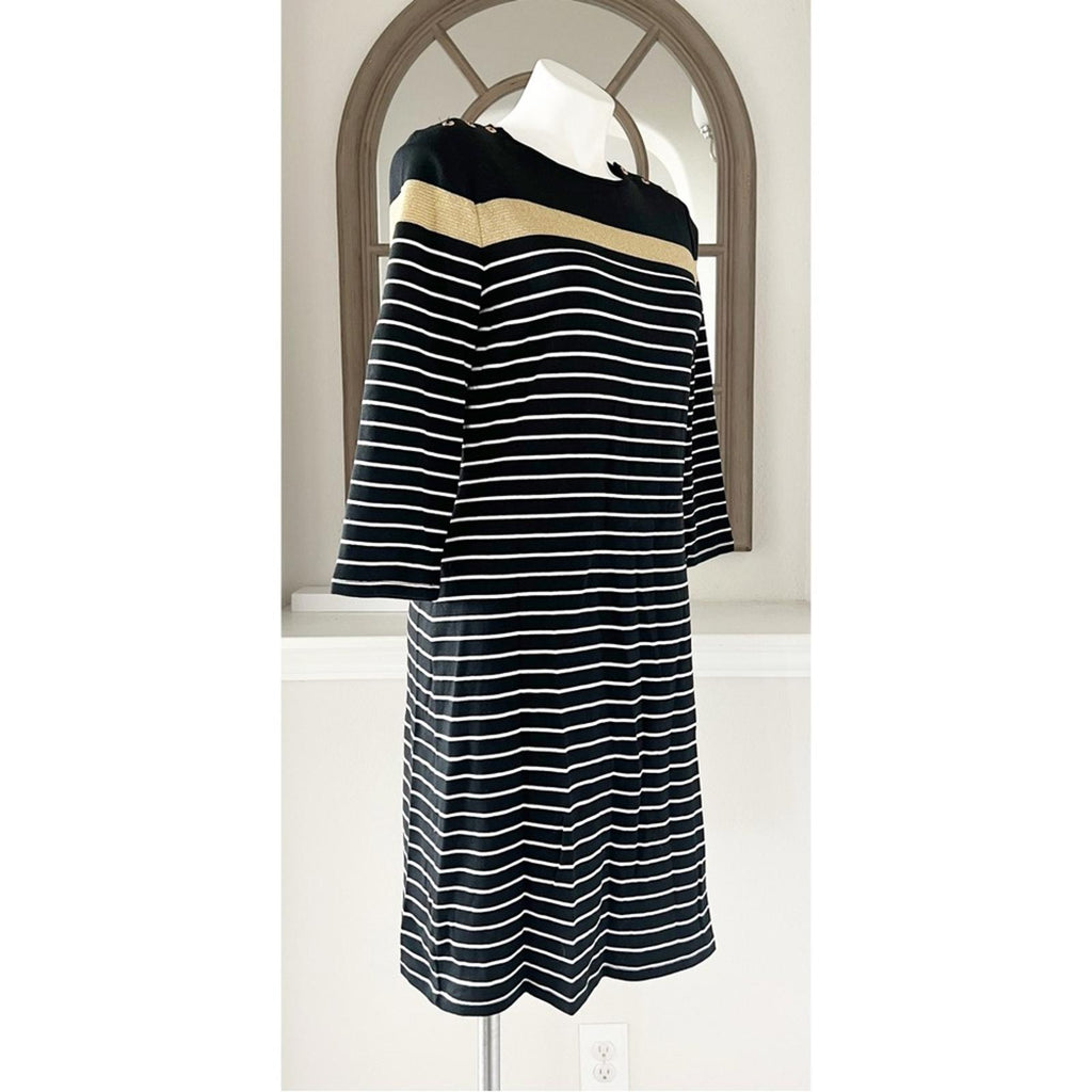 Lauren Ralph Lauren Cotton Striped Dress, Size L Retail $135 EXCELLENT!