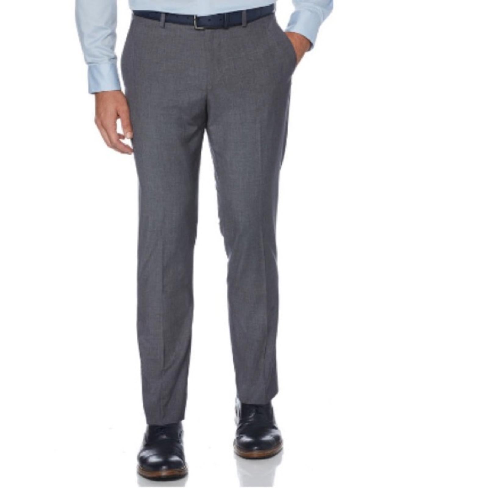 Perry Ellis Slim Fit Plaid Suit Pant, Brushed Nickel/Gray, 30Wx30L New w/Tag