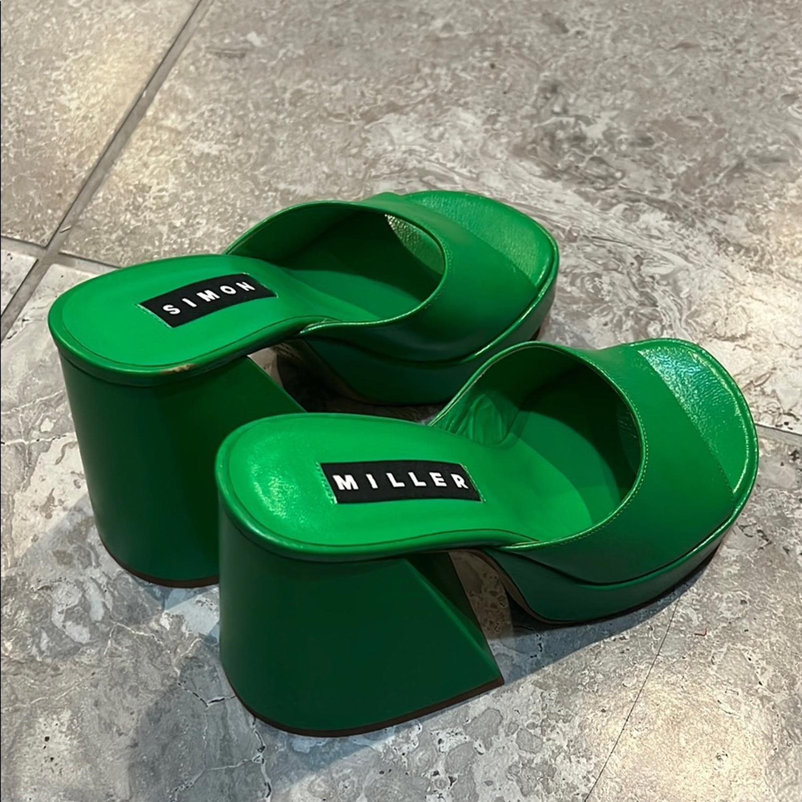 Simon Miller Slice High Heel Sandals in Green, Size 36, NEW in Box w/DustBag