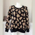 Michael Kors Crewneck Soft Dark Camel Sweater Fur Velour-Blend Size XXL NWT $155
