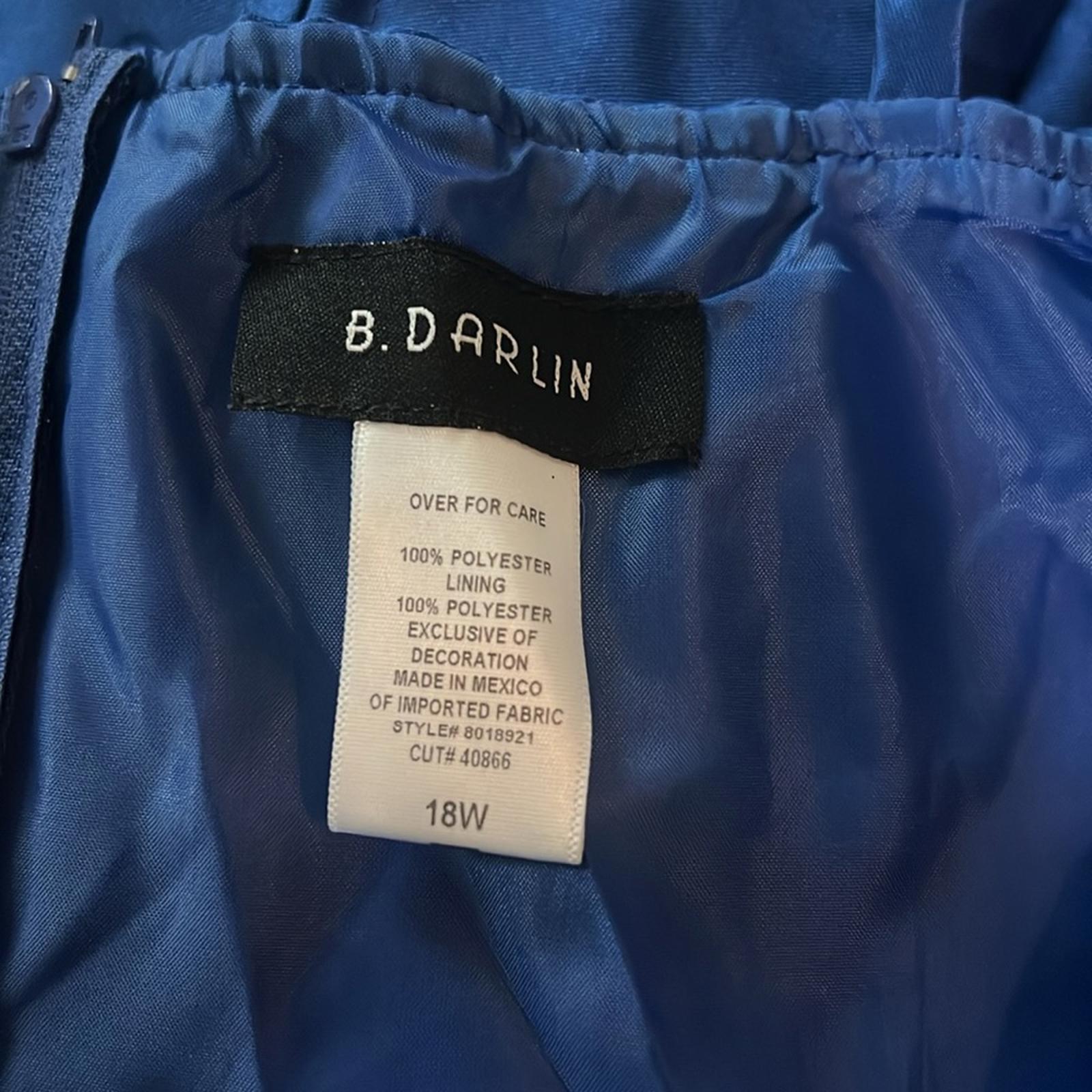 B. Darlin Taffeta Cocktail & Party Dress in Royal Blue/Crystal,NWT Plus Size 18W