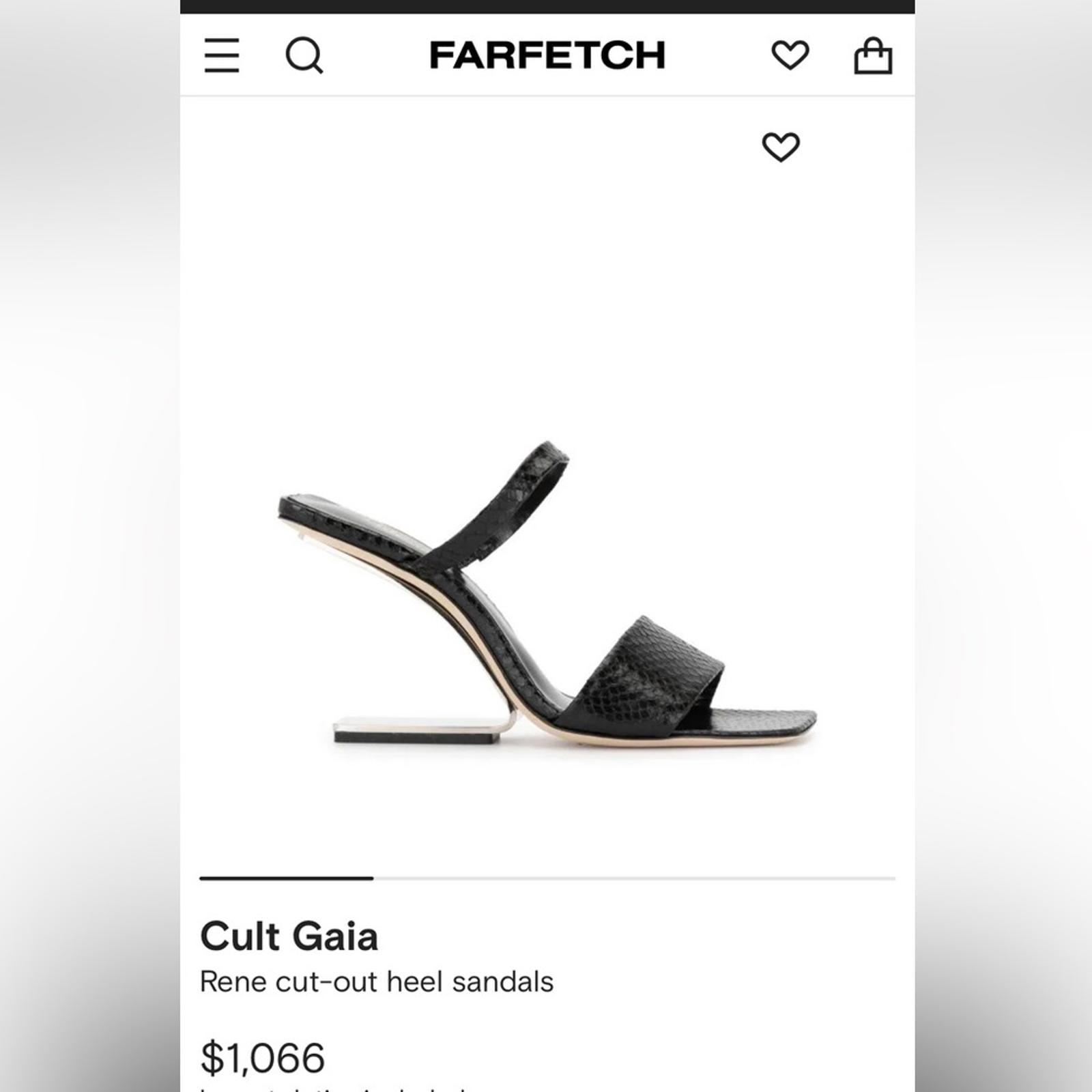 Cult Gaia BLACK Rene Cut-Out Heel Sandals, Size 37 x Revolve New in Box +DustBag