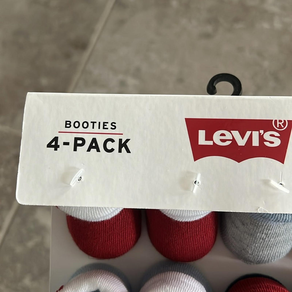 Levi’s 4-Pack Sock Booties, Size 0-6 Months, New w/Tag