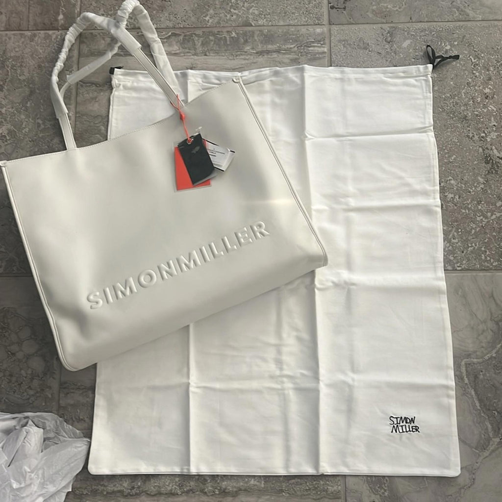 Simon Miller Logo Studio Tote in White, New with Tag