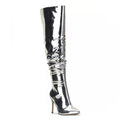 I.N.C. Iyonna Over-The-Knee Slouch Boots in Patent Silver Size 6/36.5 NEW $169.5
