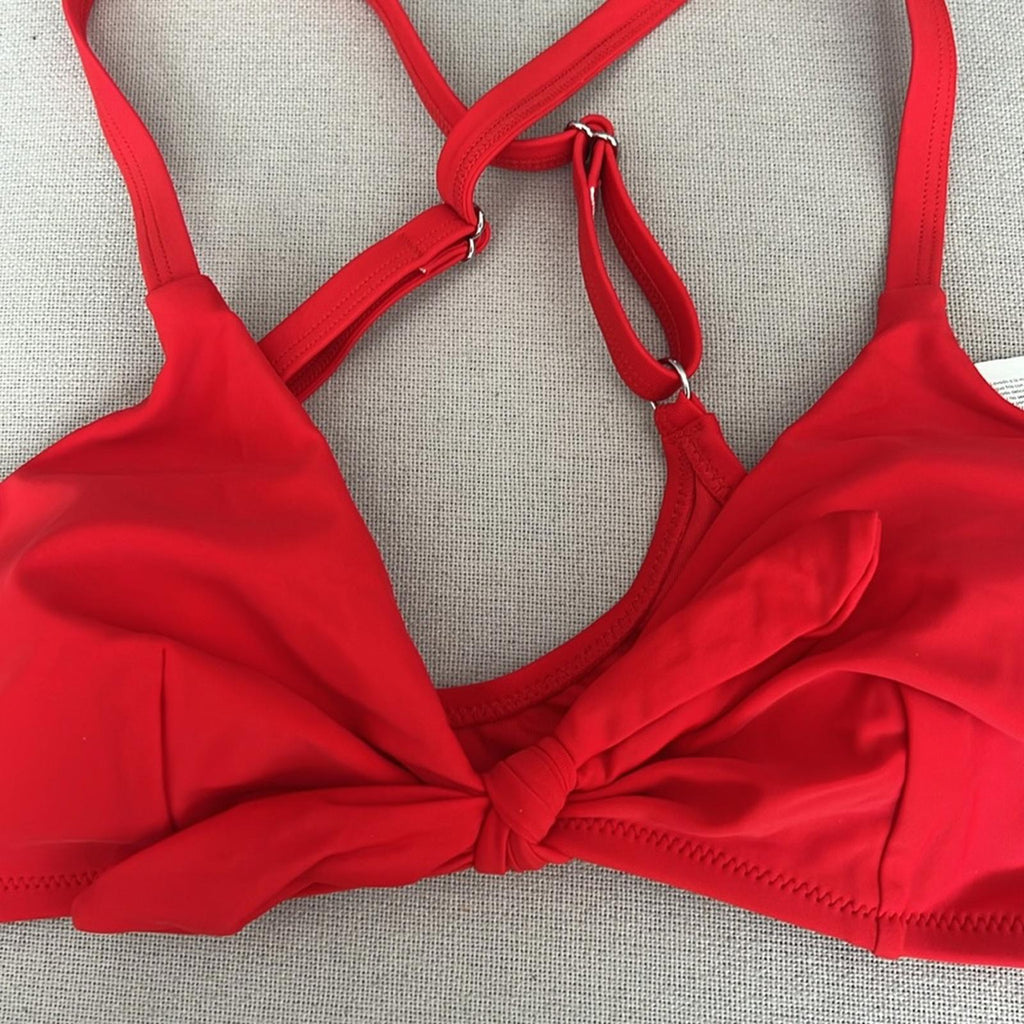 Cupshe Tie Front Crossback Bikini Top, Size M New without Tag