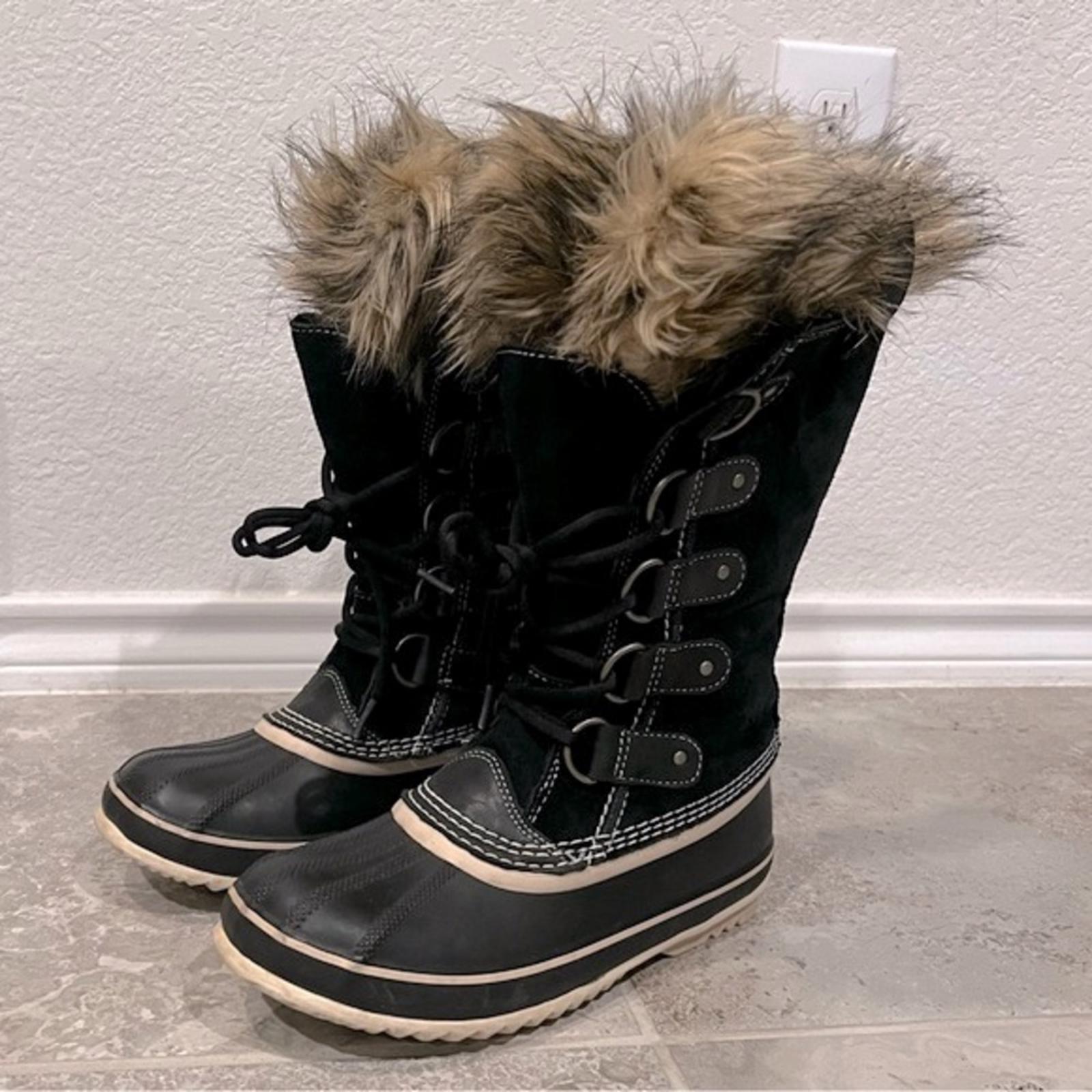 Sorel Joan of Arctic Soft Leather Waterproof Boots, Black Size 7 EXCELLENT $240