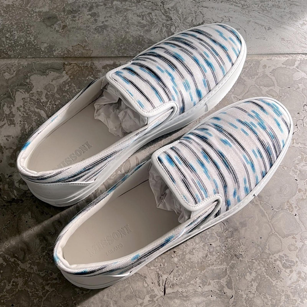 Missoni Space-Dyed Stretch-Knit Slip-On Sneakers, Size 43 NEW + DustBag $580