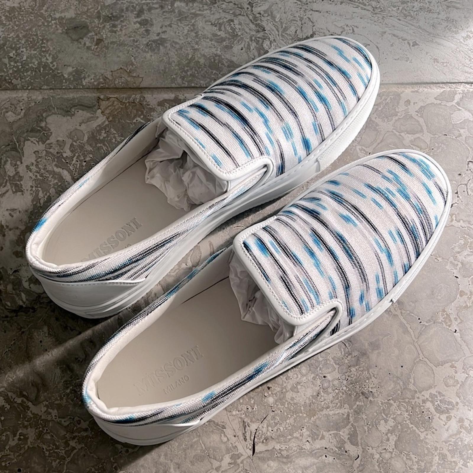 Missoni Space-Dyed Stretch-Knit Slip-On Sneakers, Size 43 NEW + DustBag $580