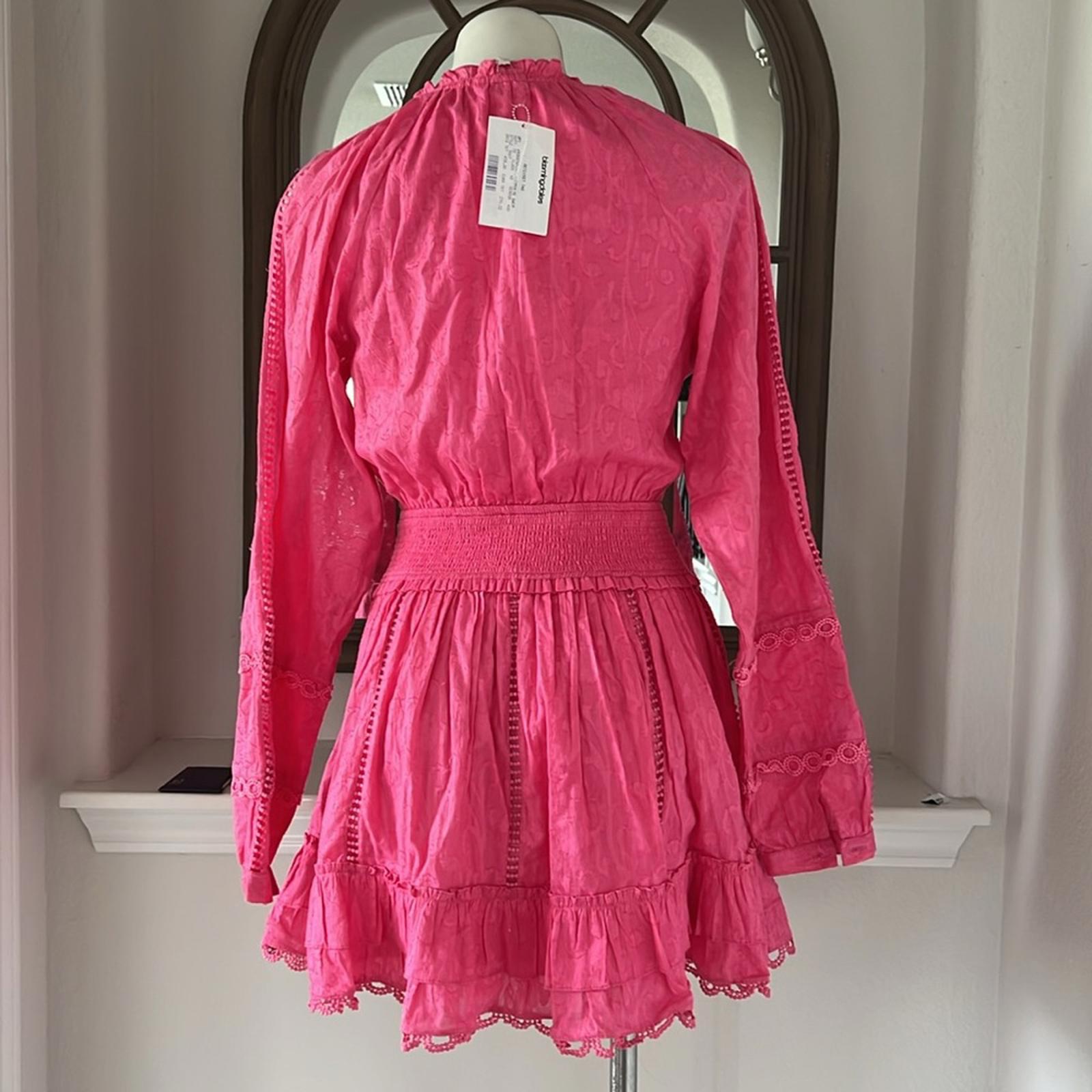 Hemant and Nandita Cotton Ruffled Eyelet Dress, Pink Size XS EXCELLENT! $458
