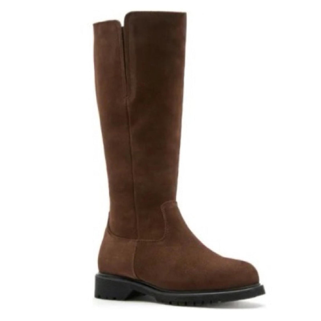 La Canadienne Helene Shearling-Lined Suede Boots in Brown, NWT, Size 11