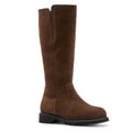 La Canadienne Helene Shearling-Lined Suede Boots in Brown, NWT, Size 11