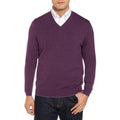 Thomas Dean Merino Wool-Blend Sweater in Purple, V-Neck Size XXL New w/Tag