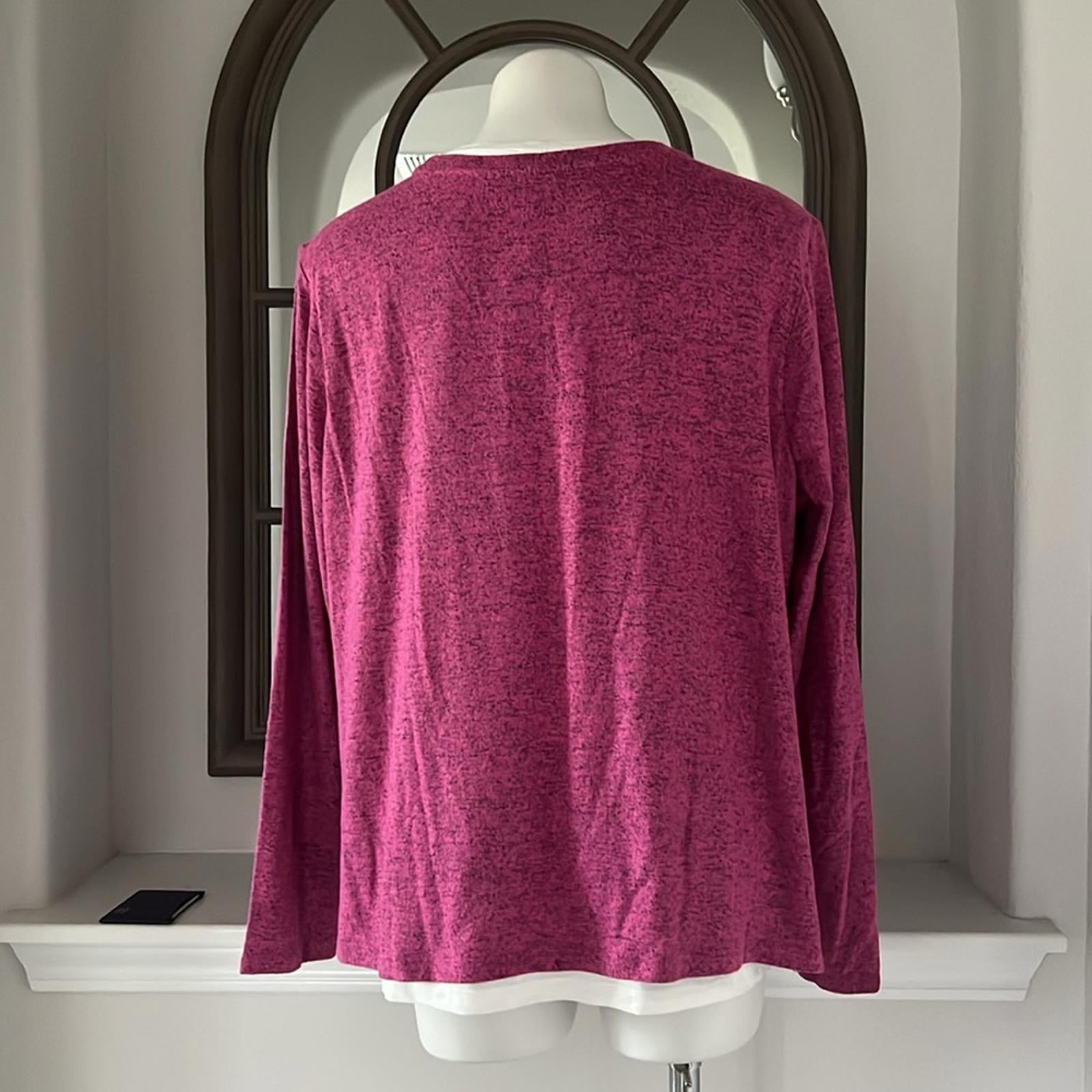 NZT NIC+ZOE Sweet Dreams Long Sleeve Double Layered Top, Size XL New w/Tag
