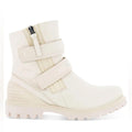 ECCO Tredtray Moto Bootie in Limestone Leather, Size 37 NEW in Box