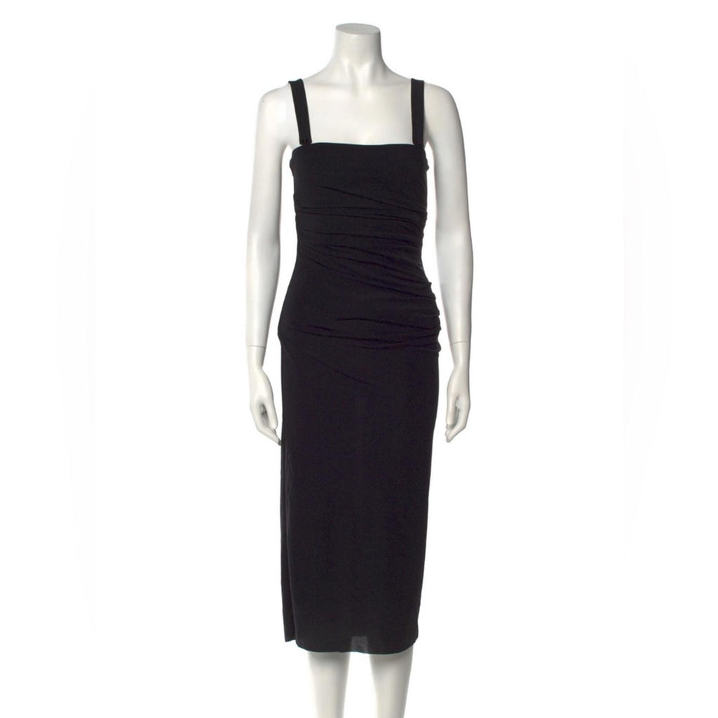 Helmut Lang Twist Midi Dress in Basalt Black, Size XXS NEW w/Tag $345