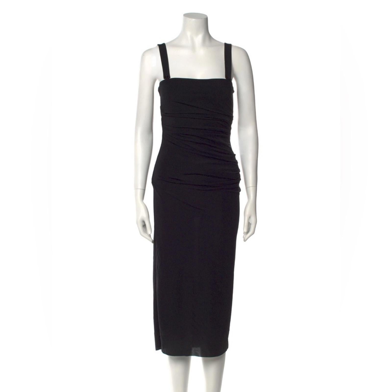 Helmut Lang Twist Midi Dress in Basalt Black, Size XXS NEW w/Tag $345